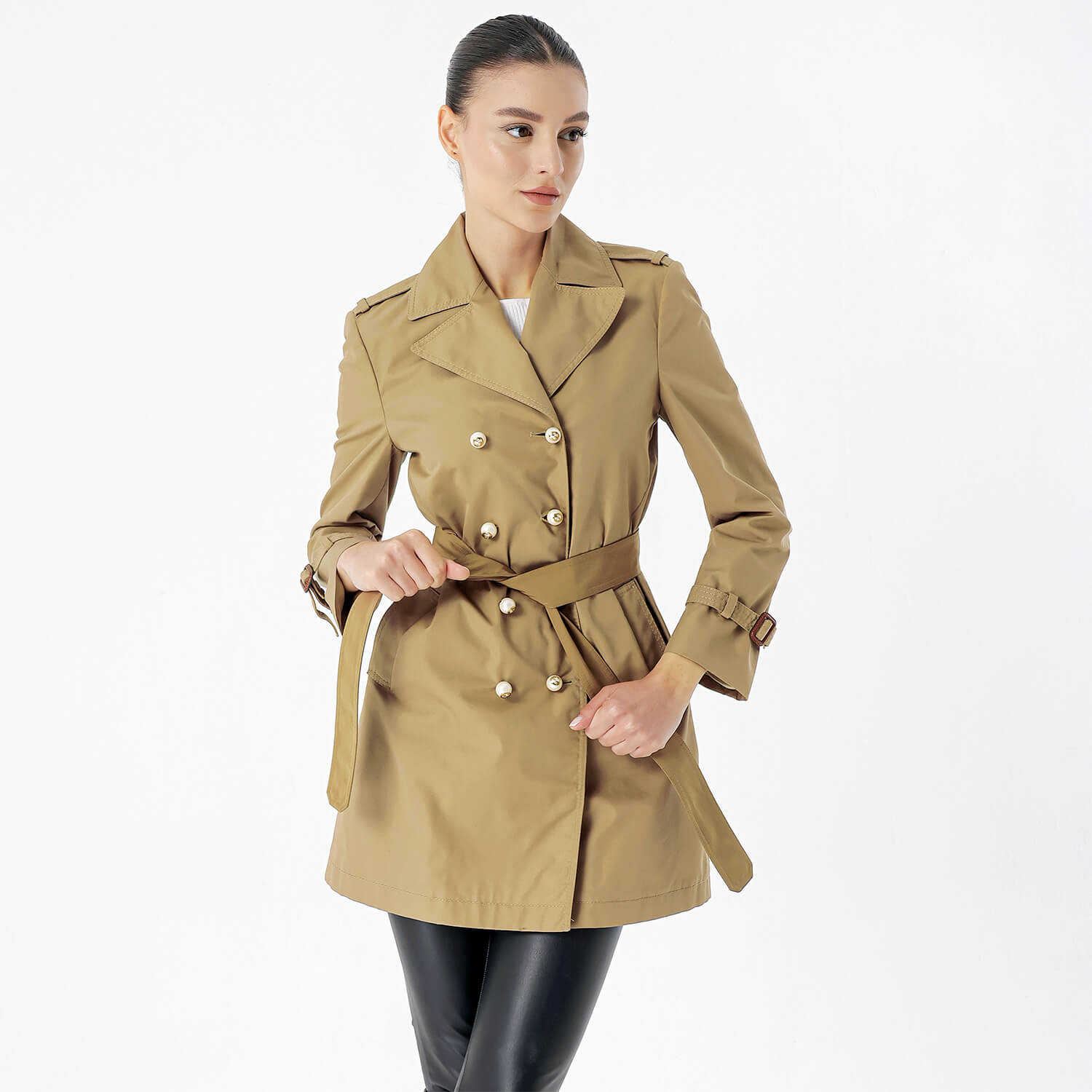 Gucci - Brown Cotton Double Breasted Trench Coat